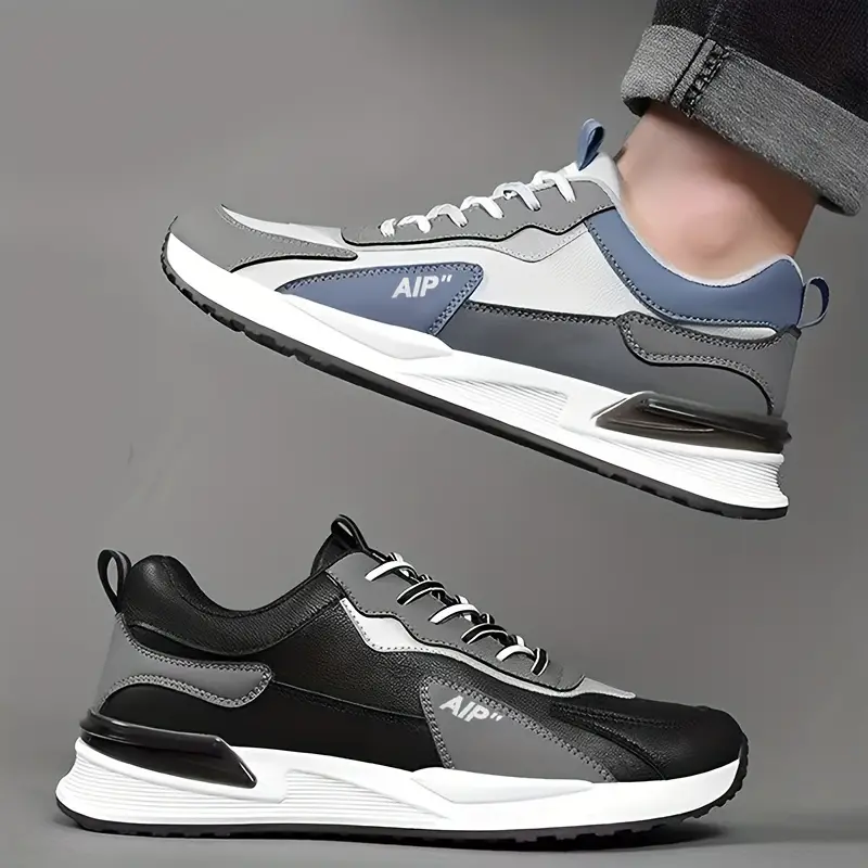 mens wear resistant sneakers running shoes athletic shoes breathable lace ups details 0