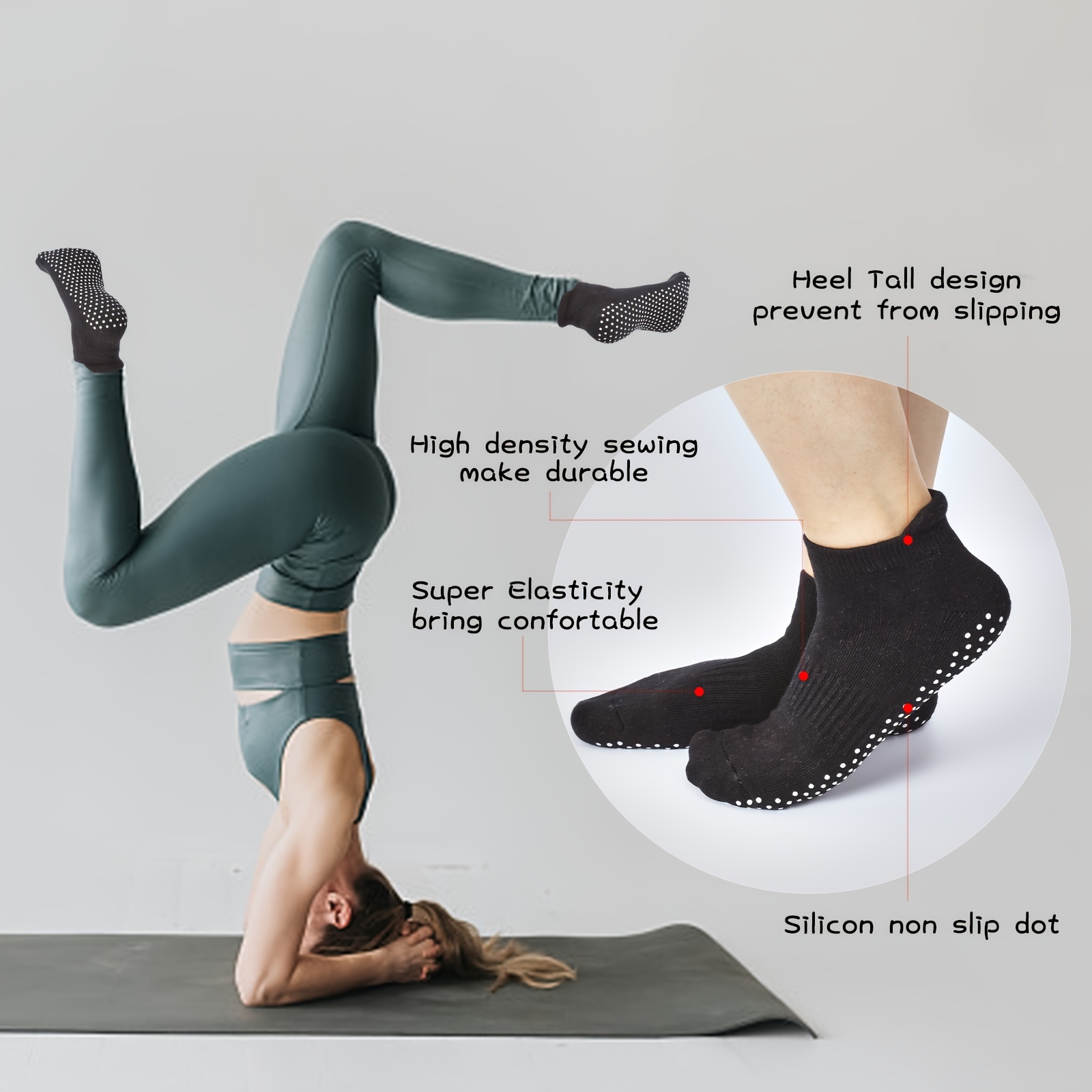 Non Slip Pilates Yoga Grip Socks Grip Socks Women Pregnancy - Temu United  Kingdom