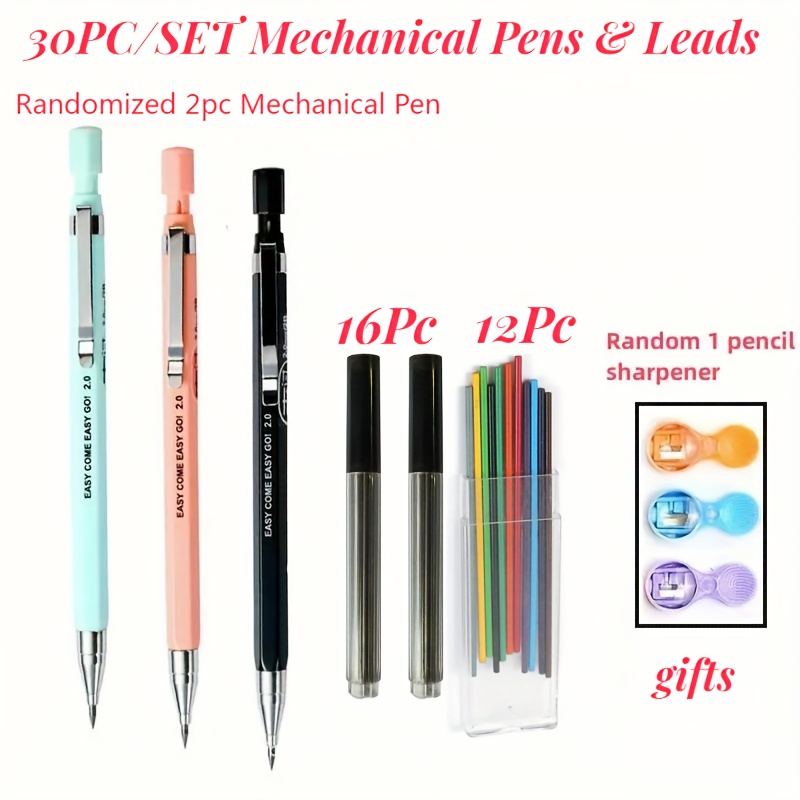 2.0mm Mechanical Pencil Set 2B Automatic Pencils with Color/Black