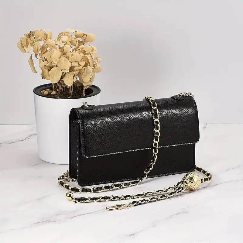 Pu Leather Chain Strap For Shoulder Bag Purse Leather Iron Chain