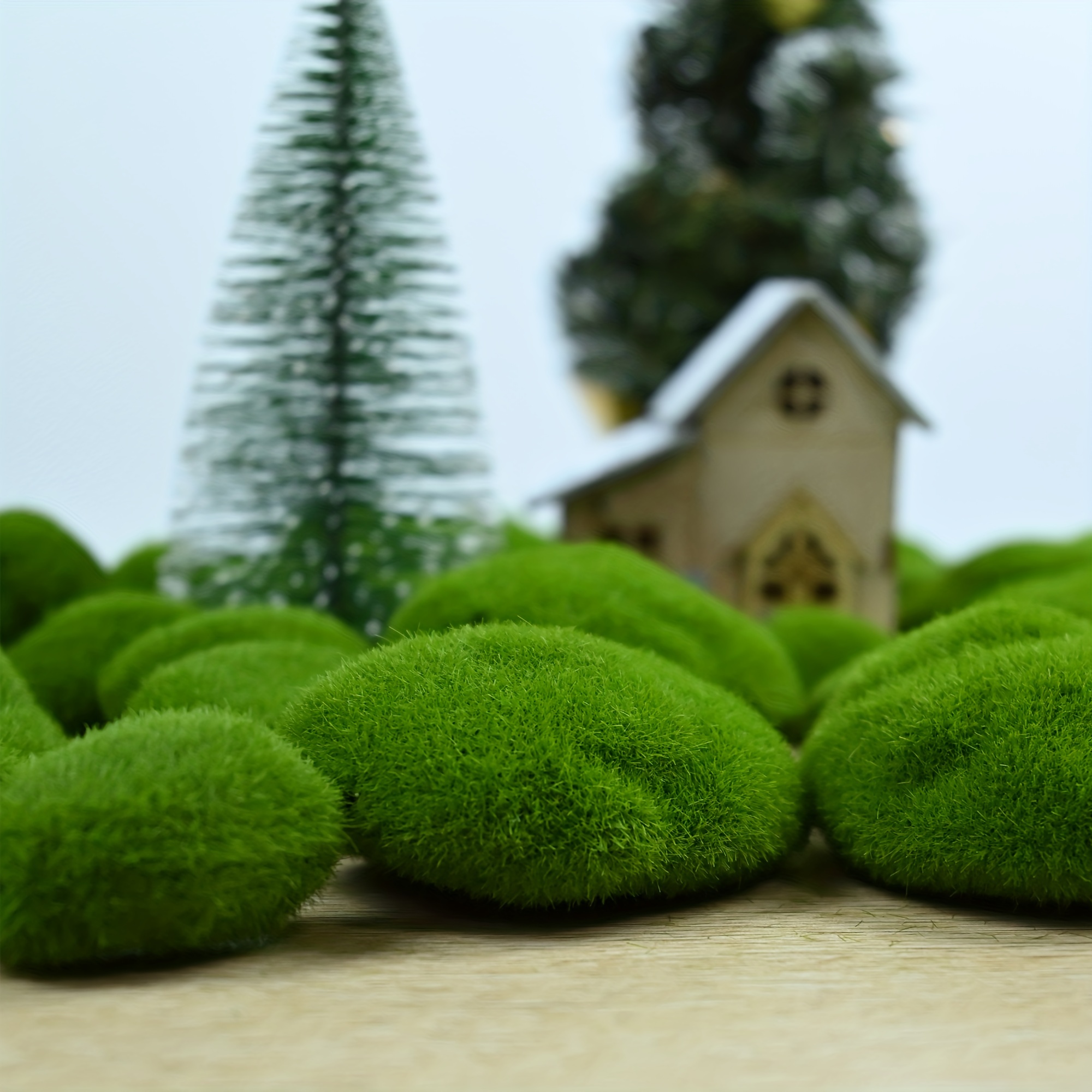 Natural looking Artificial Green Moss Ball For Diy Decor And - Temu