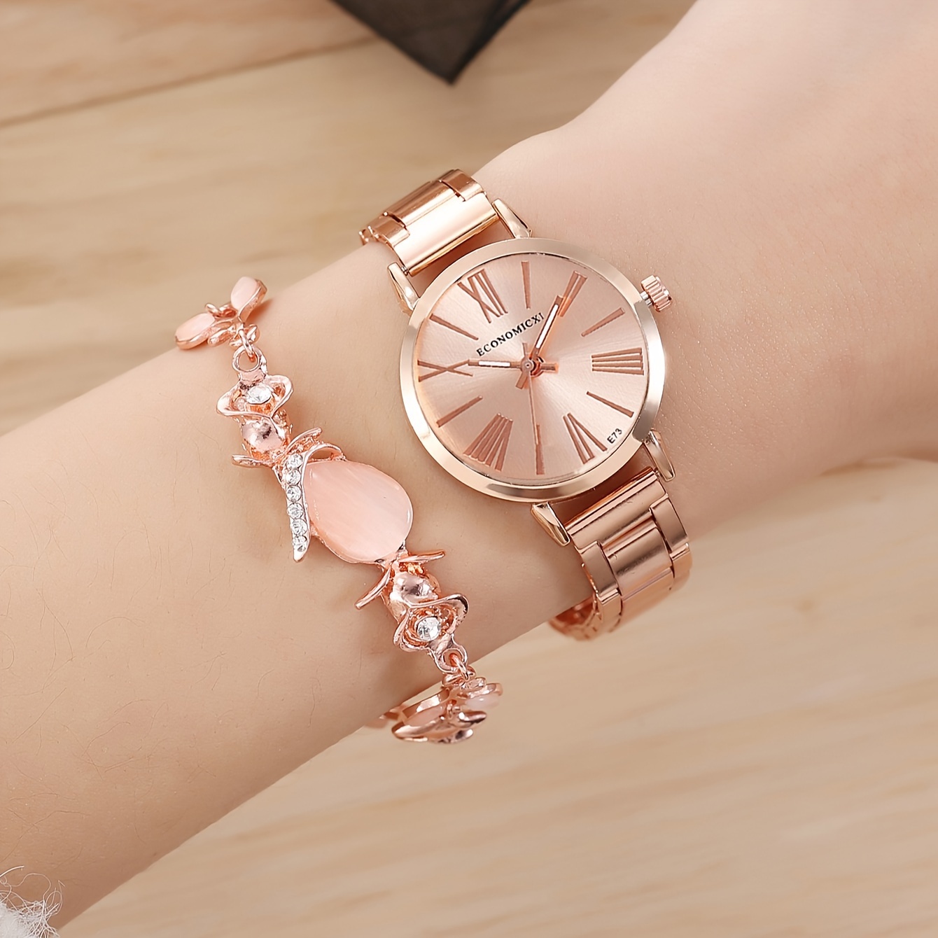 Rhinestone Thin Strap Girls Bracelet Quartz Watch Fancy - Temu