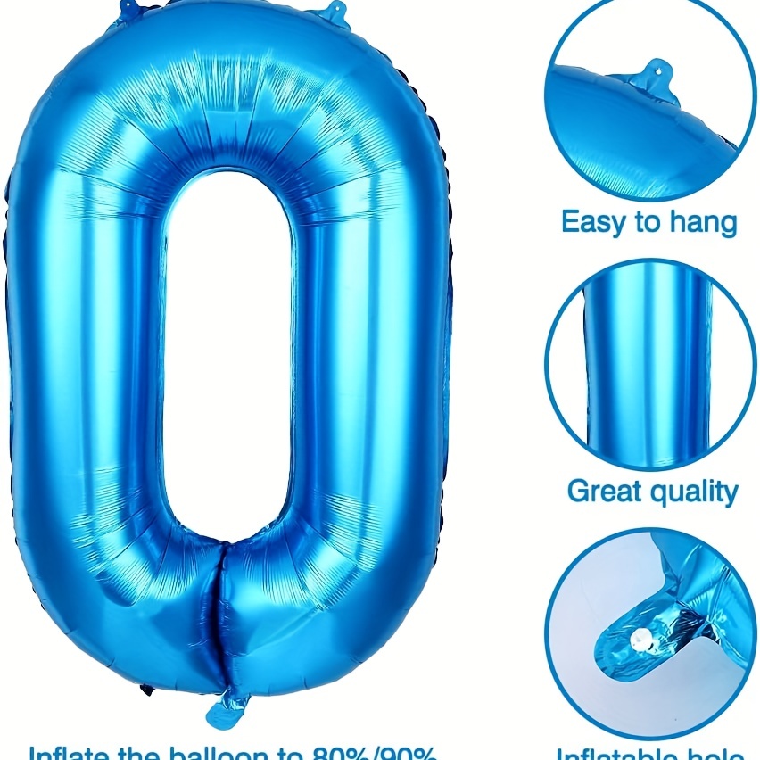 Ballon aluminium géant Chiffre or - air ou hélium - 70cm