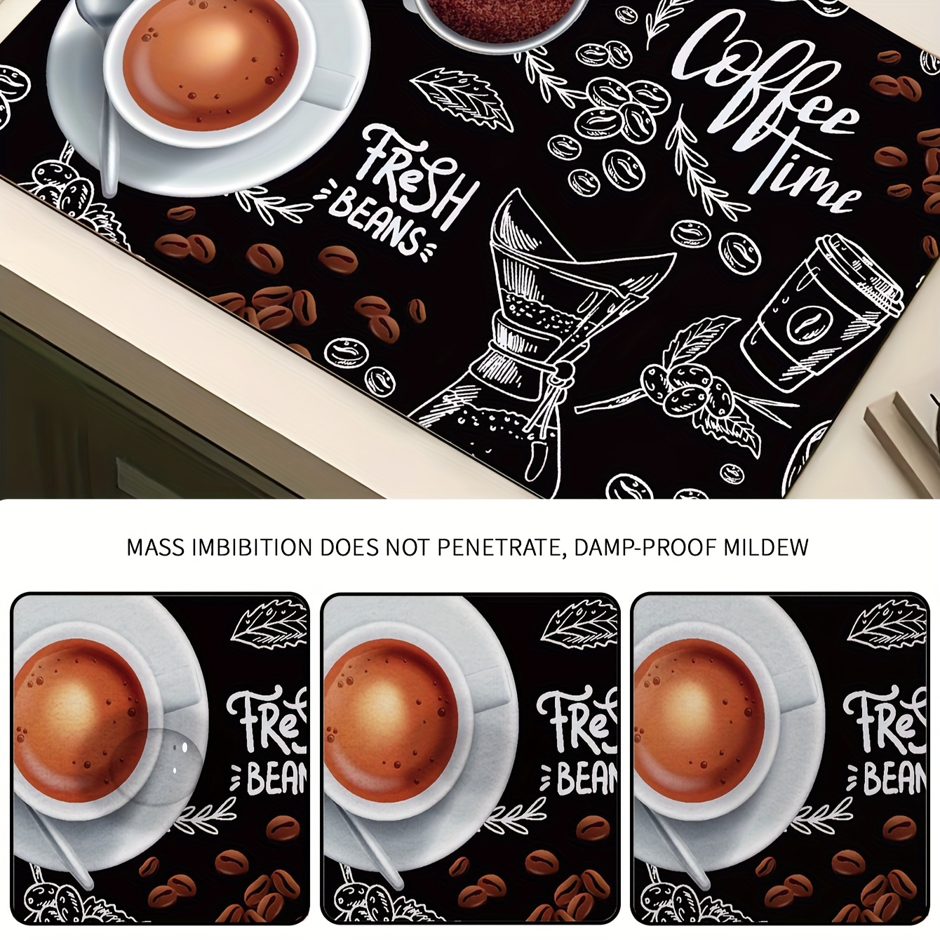 Dish Drying Pad Coffee Machine Polyester Drainage Mat - Temu