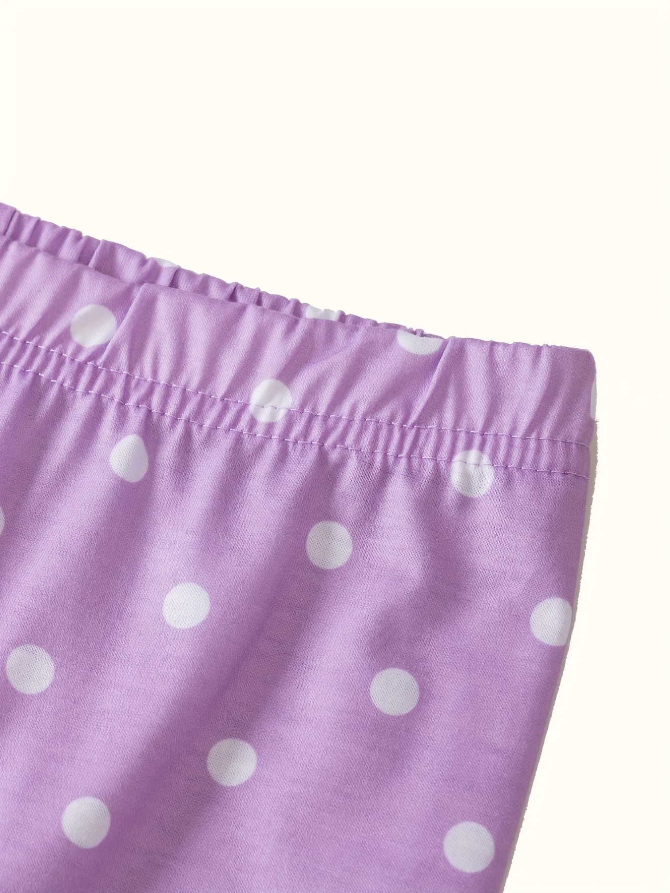 Purple Color Women Sleep Shirt with Shorts with Polka Dot Print - Zakarto