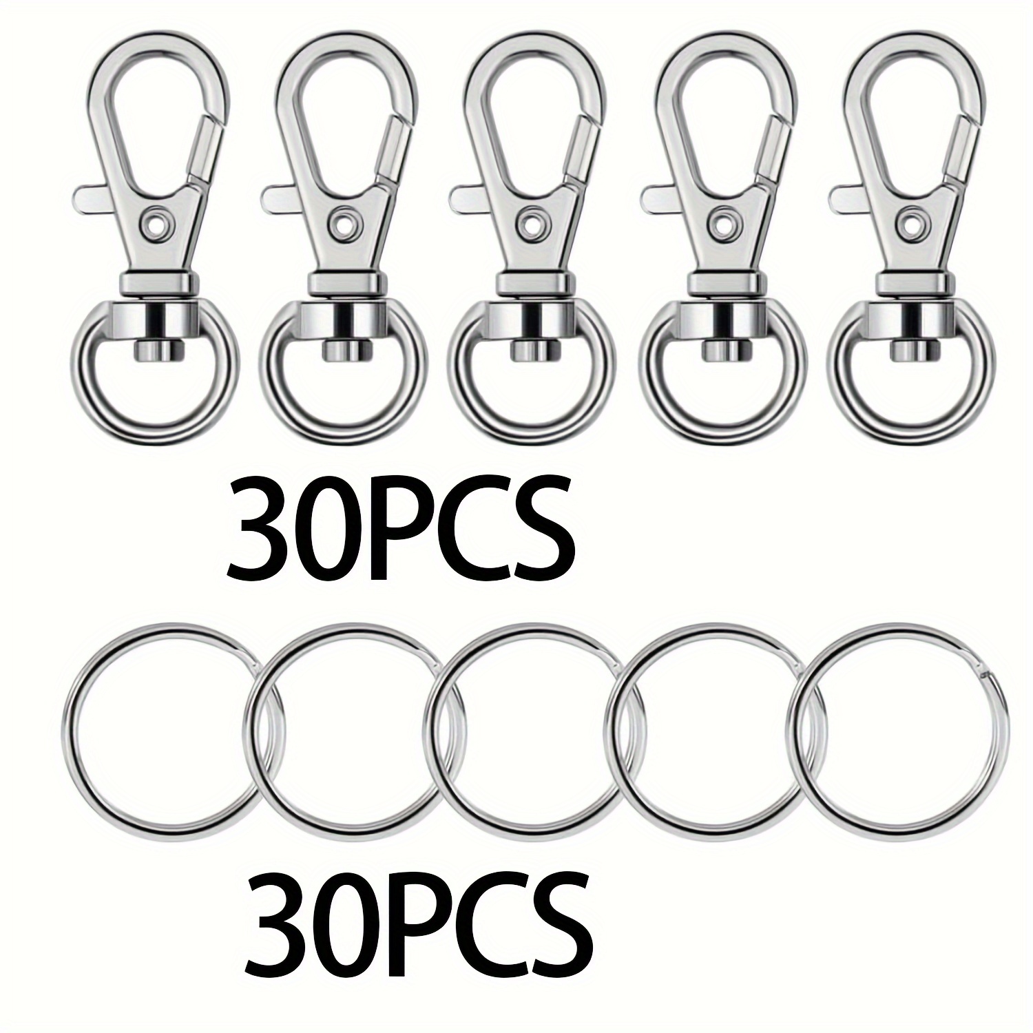 Cheap 10/20/40PCS Metal Swivel Lanyard Snap Hook with Key Rings Hooks  Keychain Hooks for Lanyard Key Rings(20 Pcs Swivel Snap Hooks + 20 Pcs Key  Rings)