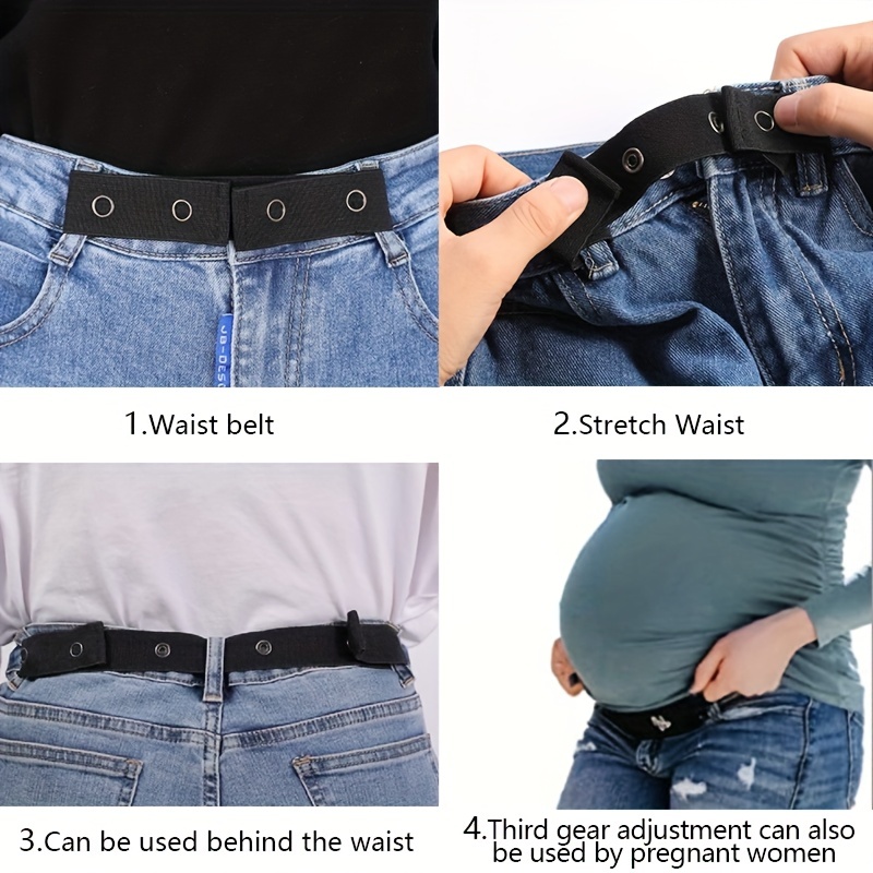 2pcs Elastic Waist Extension Belt Adjustable Belt Waist Extension Buckle  Mens And Womens Jeans Pants Buckle Extender Suitable For Pregnant Women And  Fat Men Pants Elasticity Moderate - Arts, Crafts & Sewing 