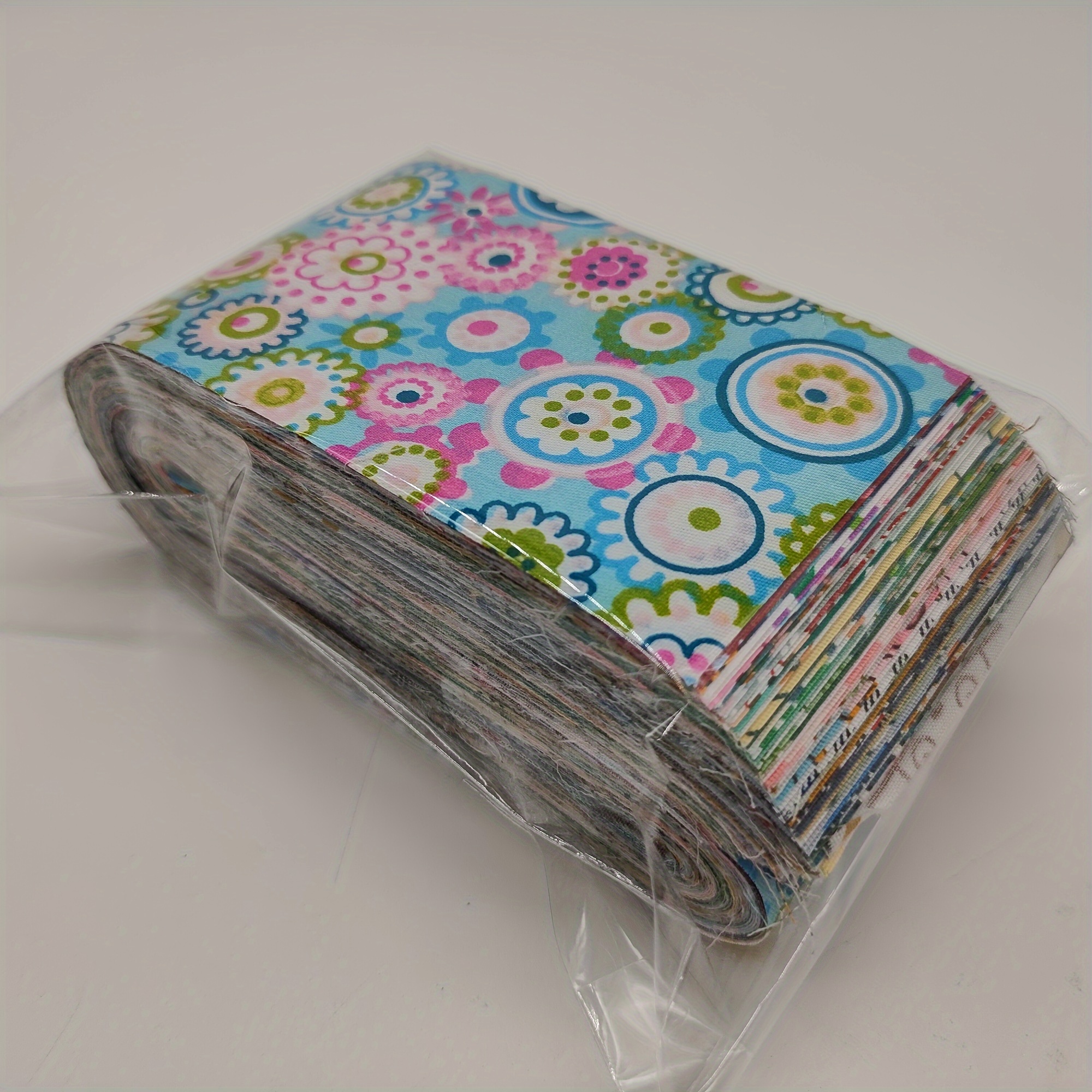 50pcs Of Pure Cotton Fabric Set Pre-cut Handmade Square And Long Strip