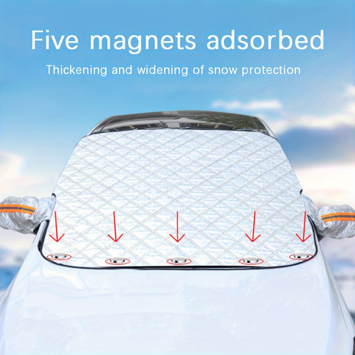 

Car Snow Blocking Winter Front Windshield Anti-frost Anti-freeze Tool Small Car Window Magnetic Suction Blocking Snow Cover
