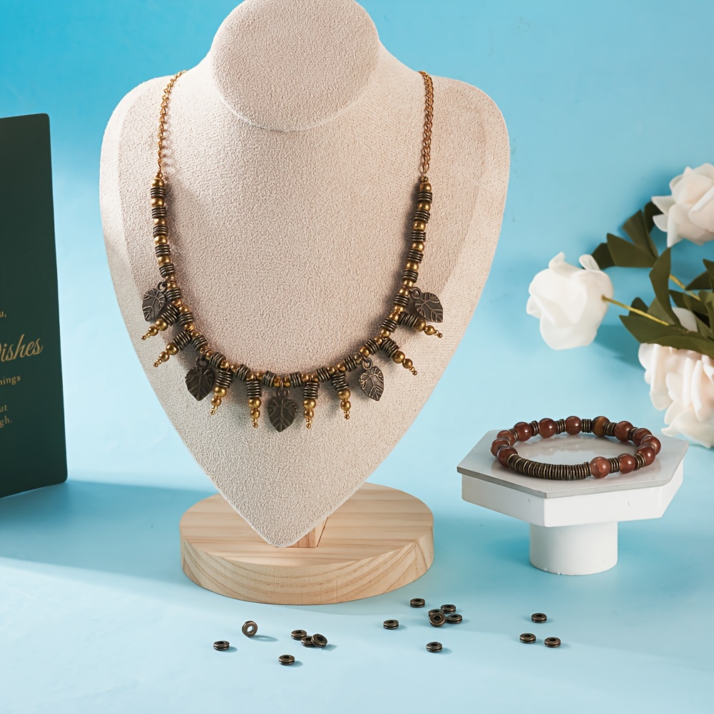 antique bronze alloy spacer beads round ring design hole - Temu