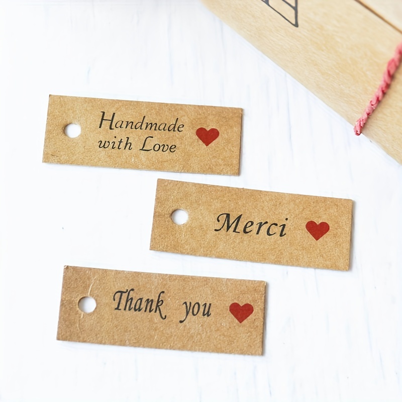 Handmade With Love Kraft Paper Tags Perfect For Gift - Temu