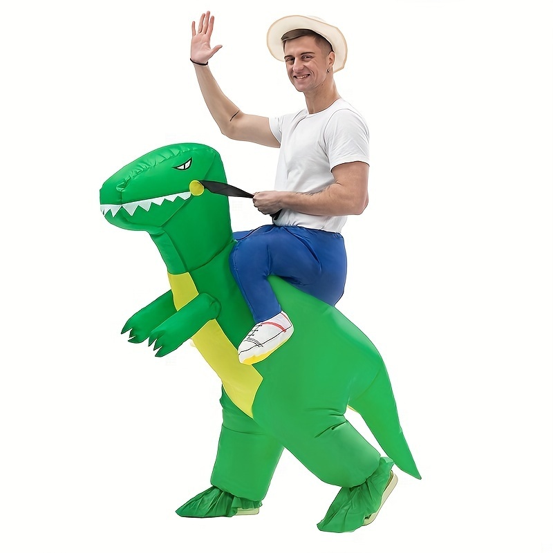 leiruo Costume de Dinosaure Gonflable Adulte Costume Gonflable vert Costume  Gonflable Halloween pour Cosplay Fête Carnaval de noël Unisexe 150-190CM