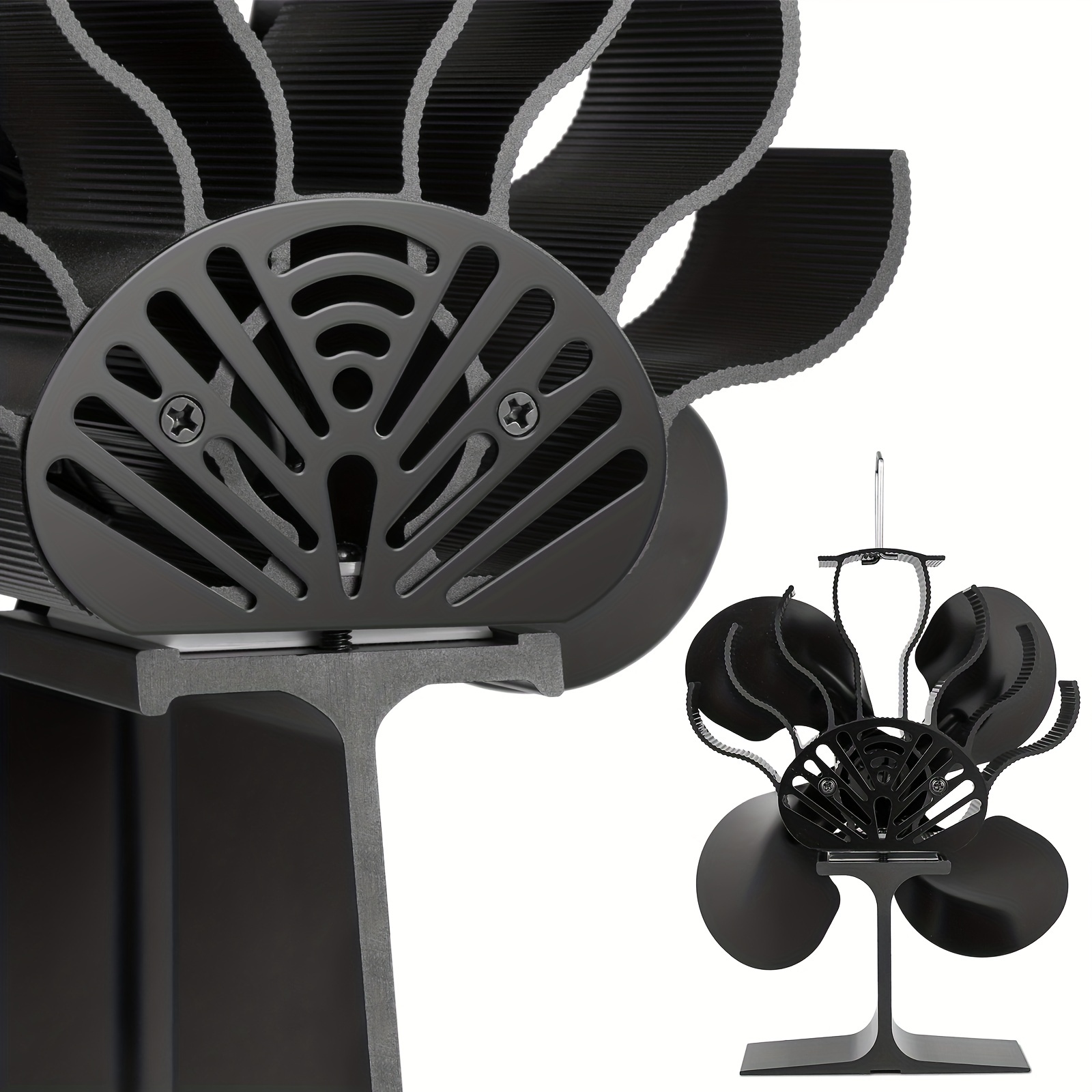 Buy 1350RPM 4 Leaves Stove Fan Heat Powered Motor Energy Saving Fireplace  EcoFan Kit by Just Green Tech on Dot & Bo