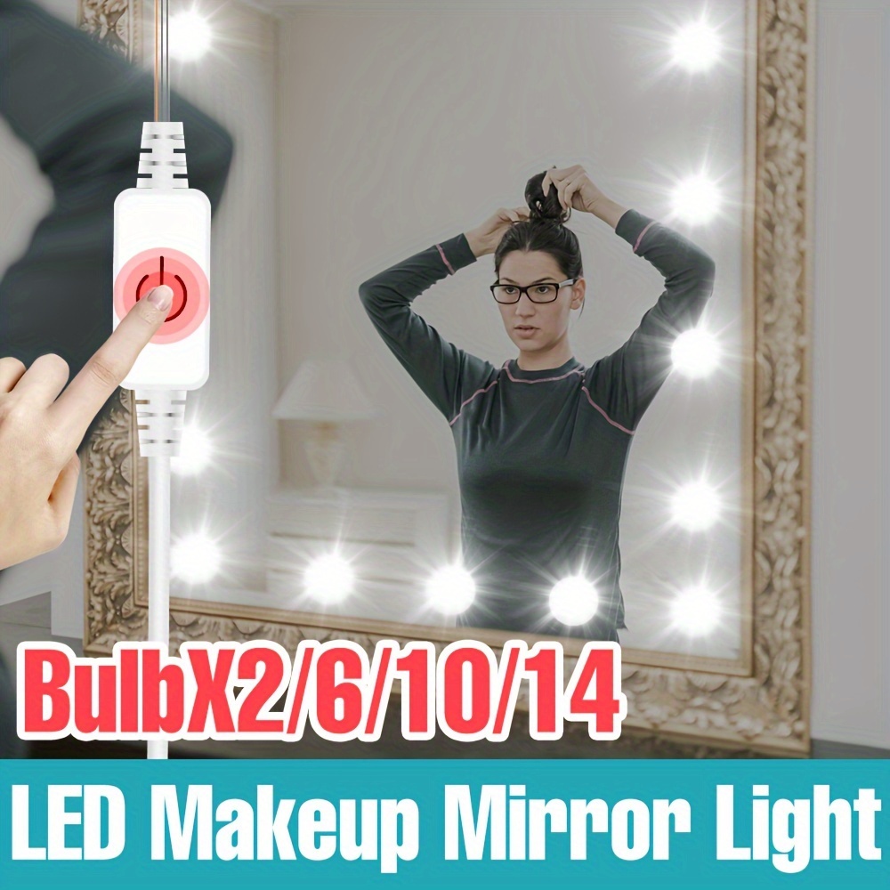 Lampe de maquillage LED pour coiffeuse de salle de bain, ampoule murale  pour miroir cosmétique, Kit