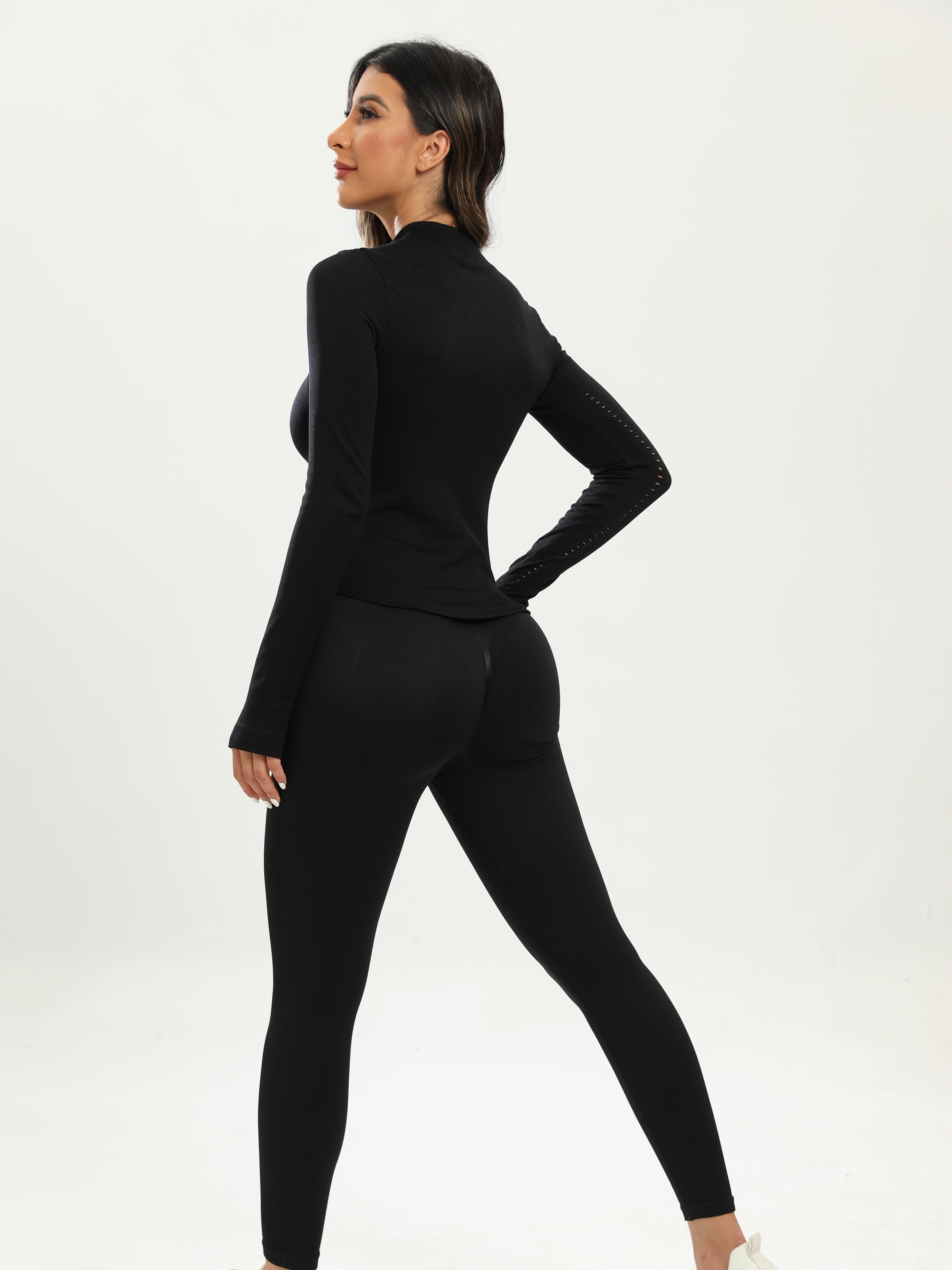 Gleeter Workout Jacket for Women Full Zip Long Sleeve Yoga