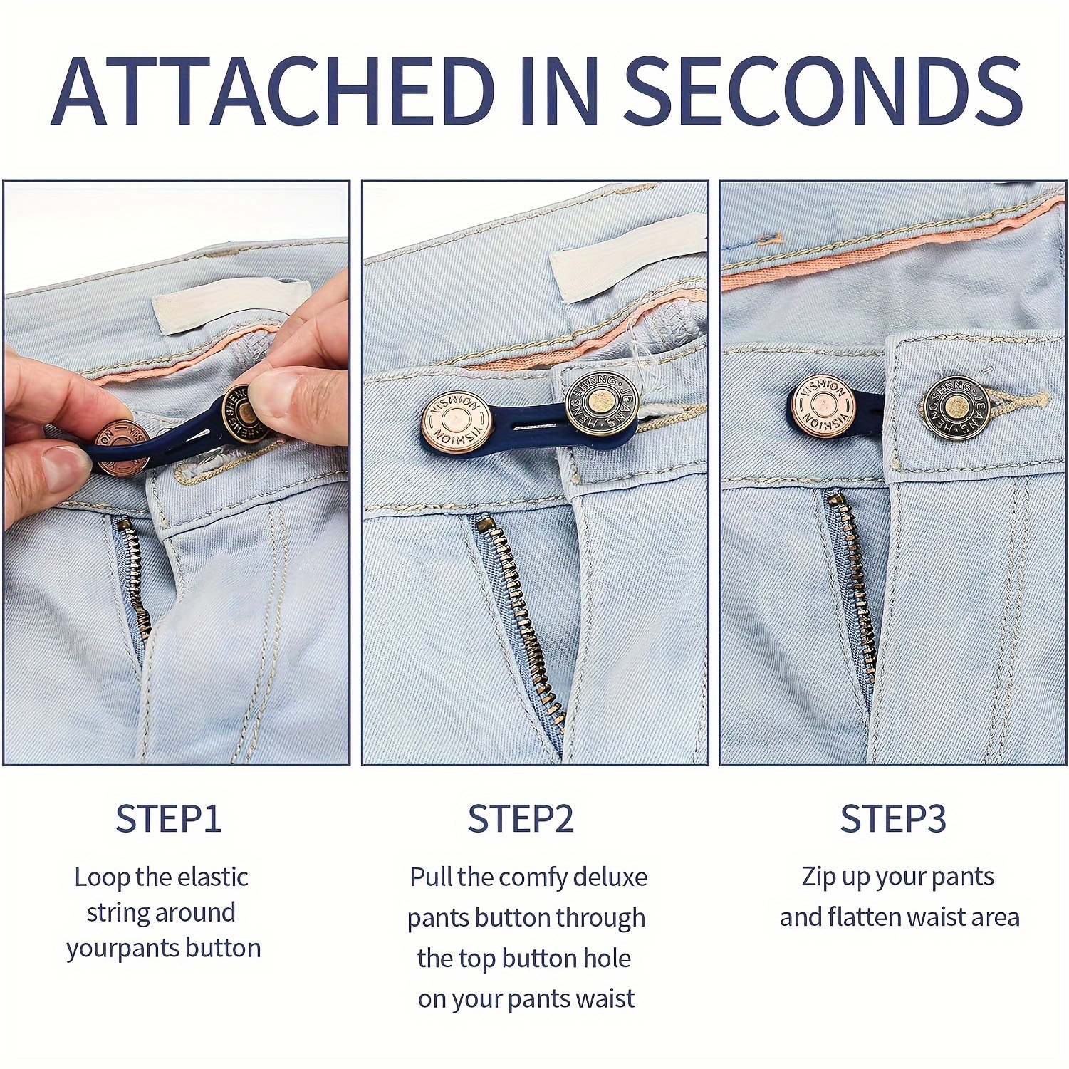 Elastic Waist Extenders 4pcs Adjustable Waistband Extenders For Men And  Women Jeans Pants Button Extender Set