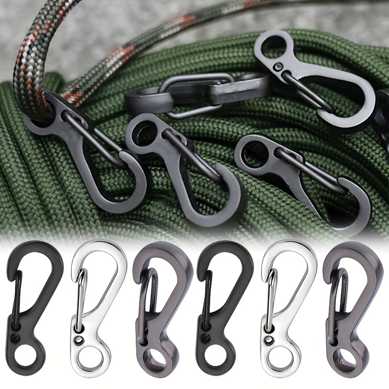 10PCS Paracord Mini Carabiner Snap Spring Clips Hook Keychain EDC Survival  Tool