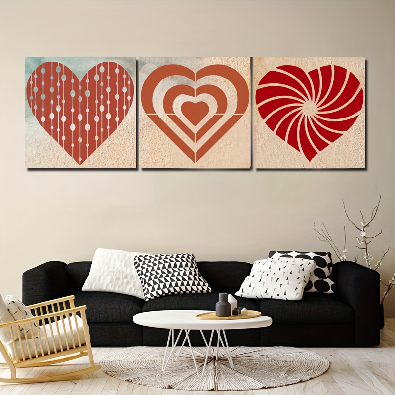 9pcs Heart Stencil, 7.87 Inch Reusable Heart Painting Template With Metal  Open Ring, Love Heart Drawing Templates Art Craft Stencils For Painting On W