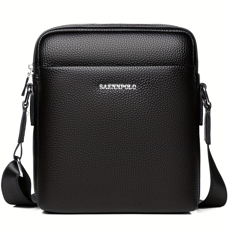 Large Capacity Crossbody Zipper Bag, Pu Leather Textured Shoulder Bag,  Casual Versatile Commuter Bag - Temu