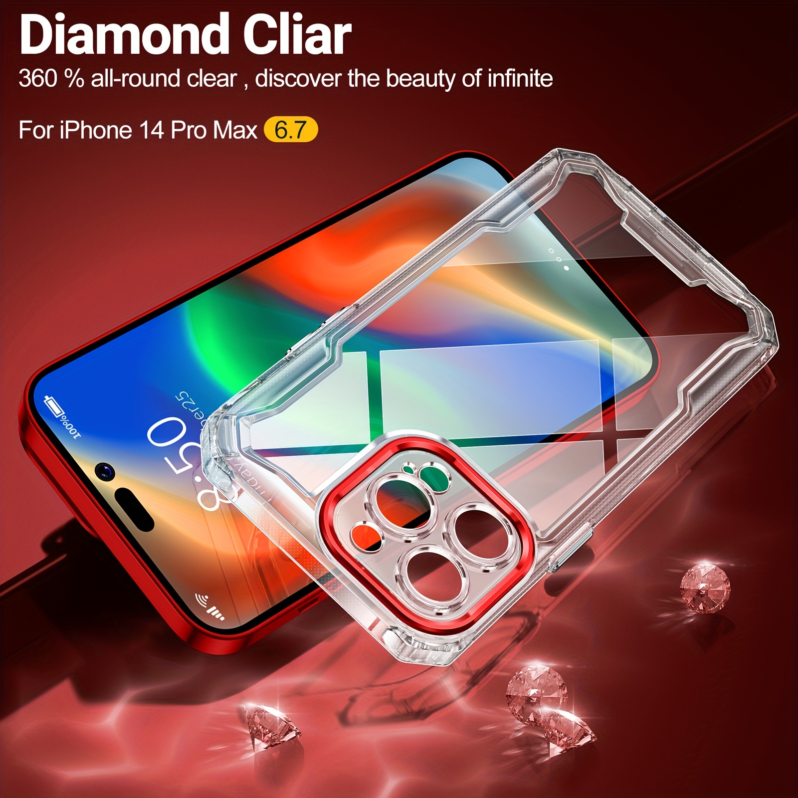 For iPhone 14 13 12 Pro Max 11 Magnetic Protected Lens Acrylic TPU Case  Cover