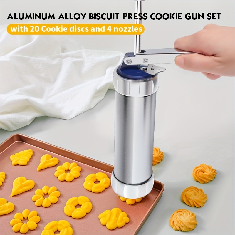 Set, Cookie Press Gun Kit, Metal Cookie Gun With Decorating Tips And Discs,  For Cookie Making, Cupcake Decorating, And More, Baking Tools, Kitchen Gad