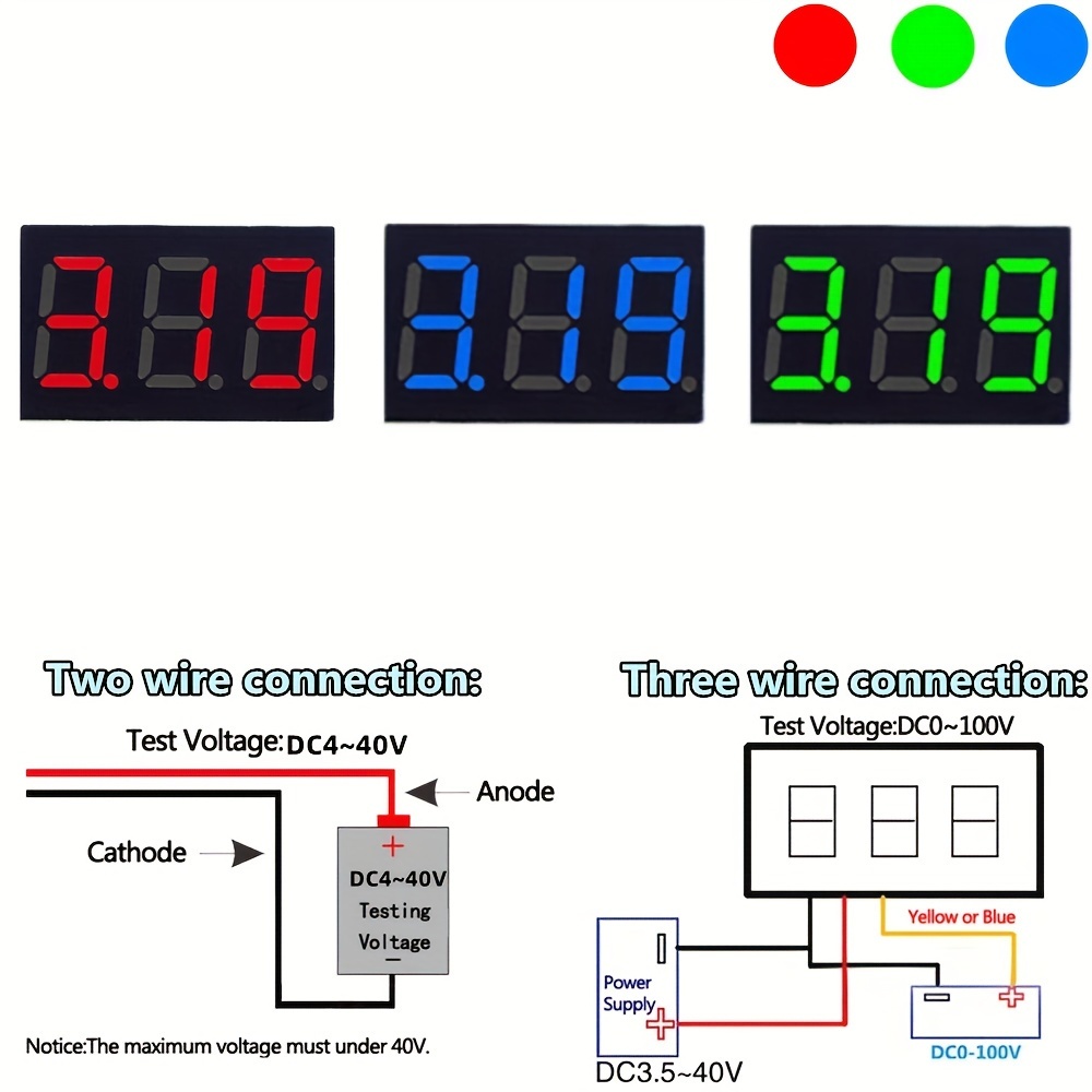 Display Circolare A Led Digitale Voltmetro A Due Fili 4 - Temu Switzerland