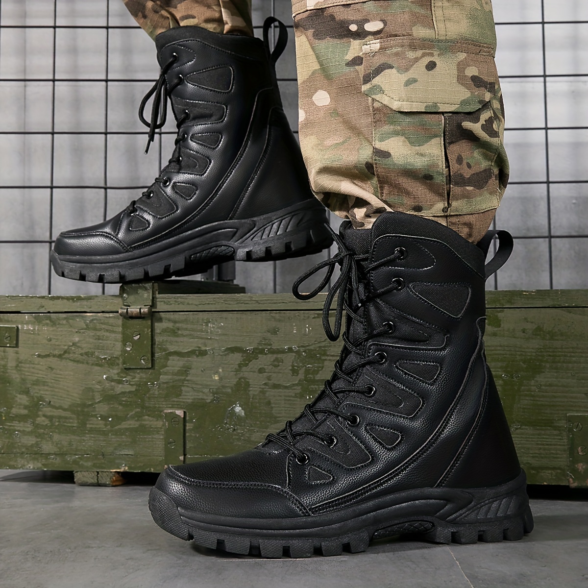 Botas De Militares Para Hombre Botas Tacticas Alta Zapatos Calzado  Resistente