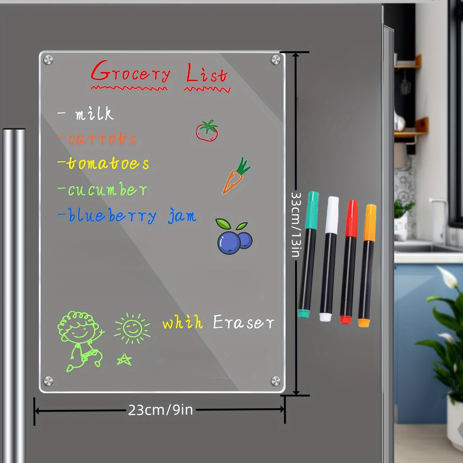 thk ) Acrylic Magnetic Weekly And Blank Board Calendar For - Temu