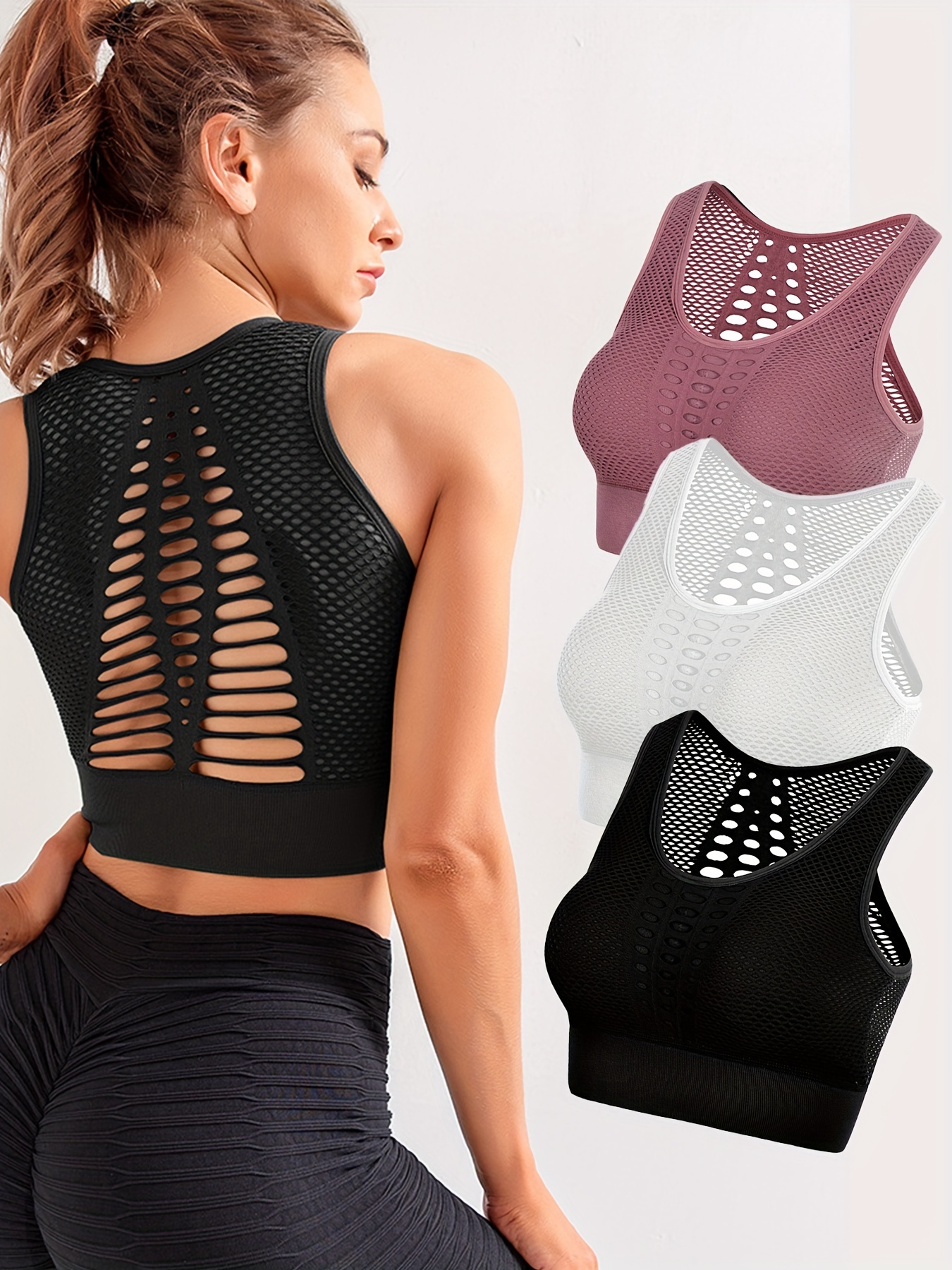 Women Sports Bra Pack with Removable Pads Cups High Impact Support Workout  Tops Criss Cross Back Yoga Bras, Black+nude(2pcs), XX-Large : :  Clothing, Shoes & Accessories
