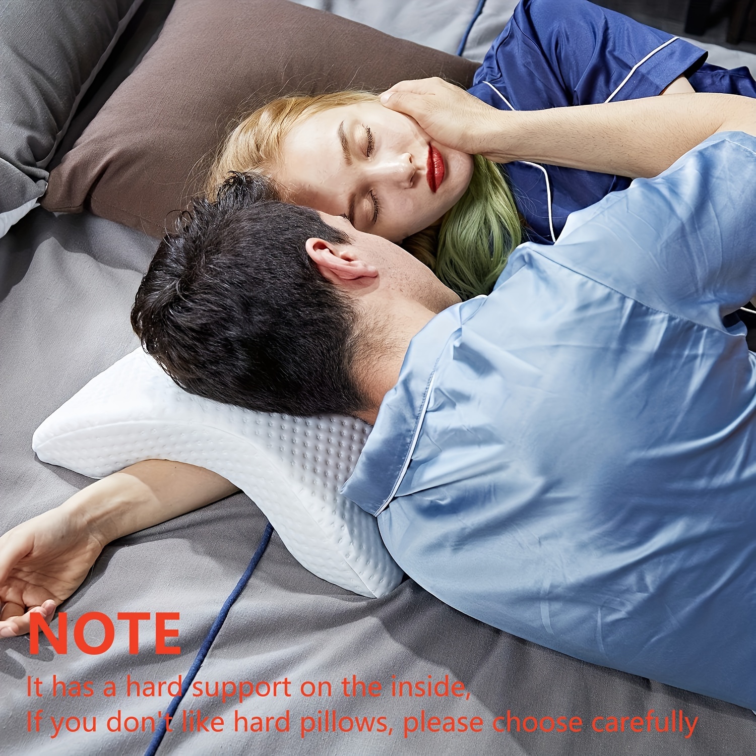 Couple Pillow Provides Comfort Support With Memory Foam - Temu