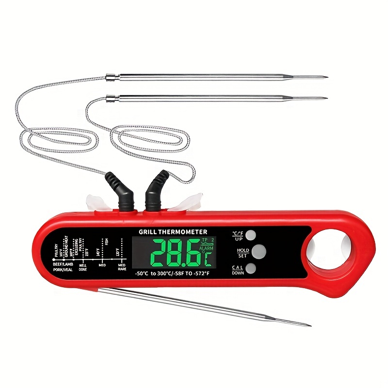 High End Dual Probes Rechargeable Waterproof Cooking Beef Meat Thermometer  with Foldbable Wired Probe - China Dual Probes Cooking Thermometer,  Rechargeable Digital Meat Thermometer