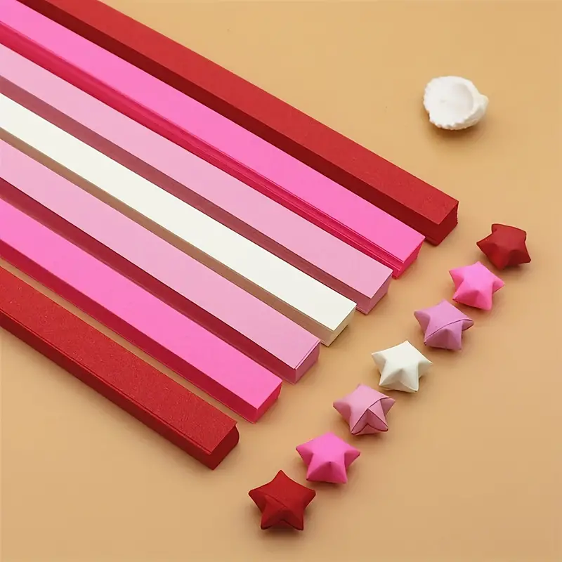 Origami Star Paper Strips Fold Lucky Star Paper Diy Homemade - Temu