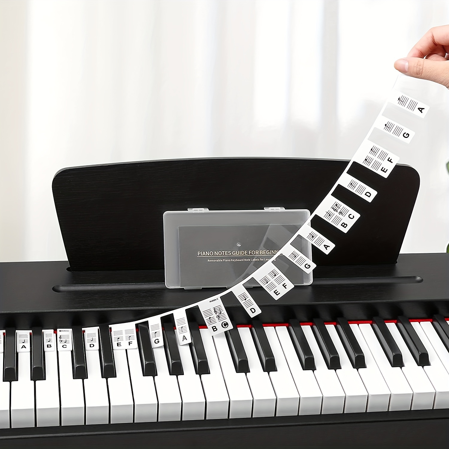 Autocollants de clavier de piano pour touche 88/61/54/49/37, autocollants  de piano à grandes lettres audacieuses pour l'apprentissage, clavier de  piano amovible