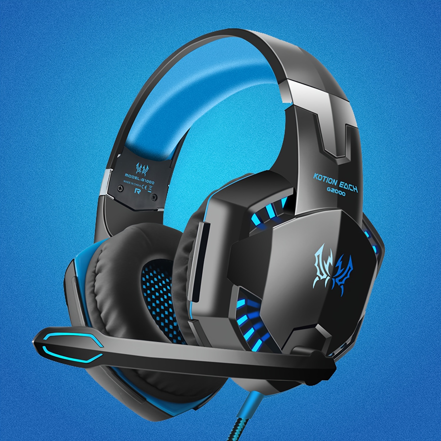 G2000 Gaming Headset: Experience Immersive Audio With Noise Cancelling Mic,  LED Lights & Soft Memory Earmuffs