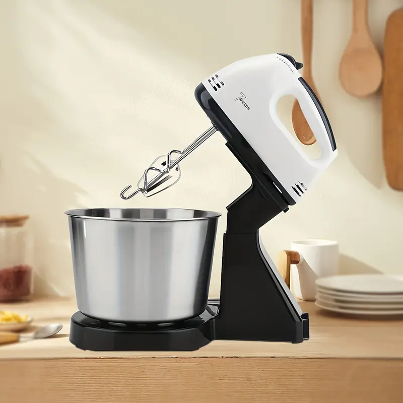 Electric Stand Mixer Electric Kitchen Stand Blender Stainless Steel Bowl 7  Speed - Black, Egg Mixer, Cream Whisk, Flour Mixer Baking Appliance - Temu