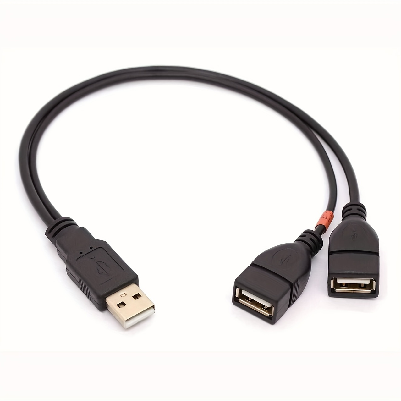 Electop Câble répartiteur USB 2.0 femelle vers mâle, USB A mâle vers double  USB femelle Jack Y (un port pour le transfert de données)