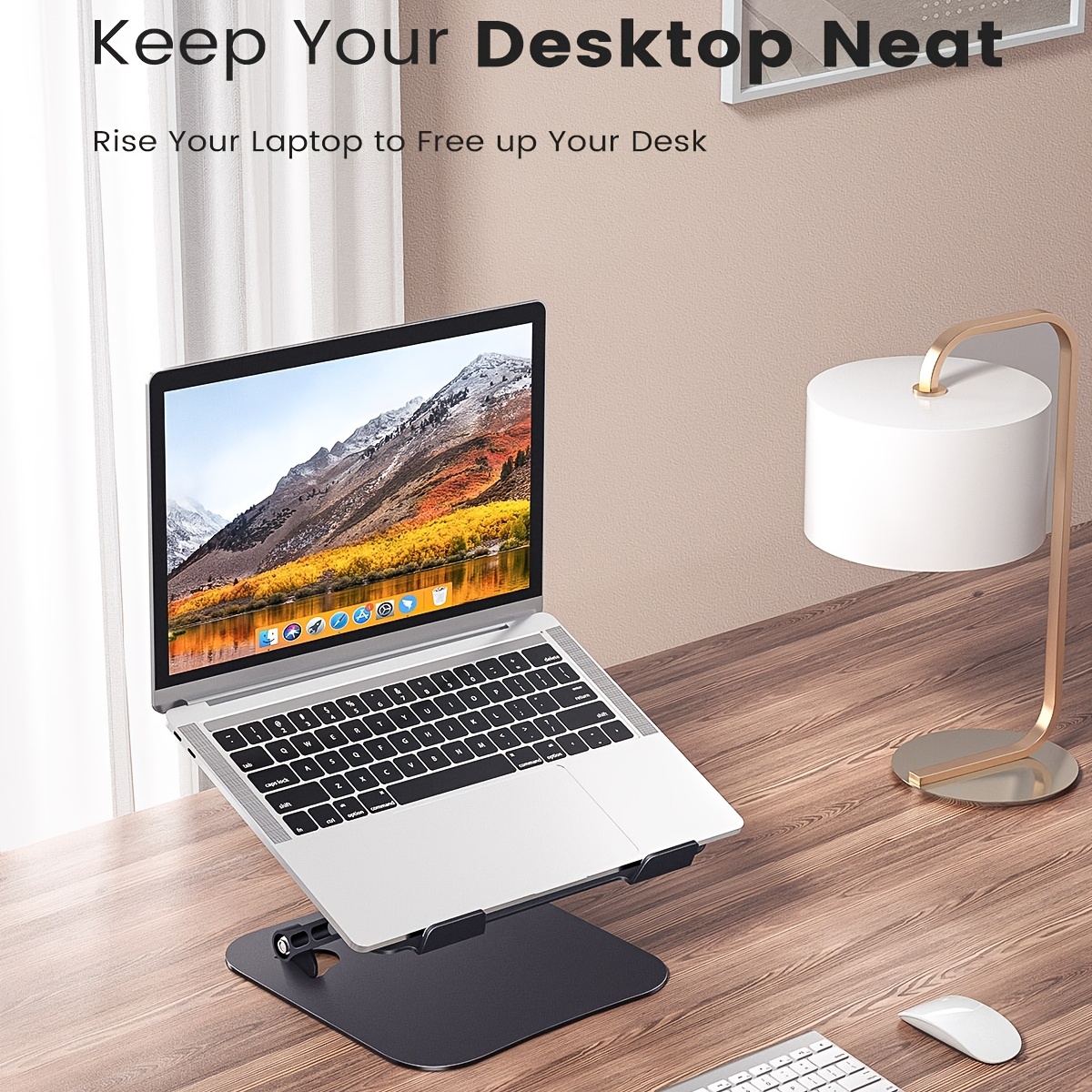 KOOTION Soporte para computadora portátil, soporte ajustable para  computadora portátil para escritorio, soporte de aluminio para computadora  portátil