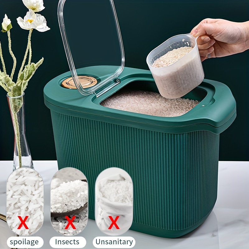 10kg Grains Storage Container Kitchen Food Storage Bucket Insect-proof  W/Cup