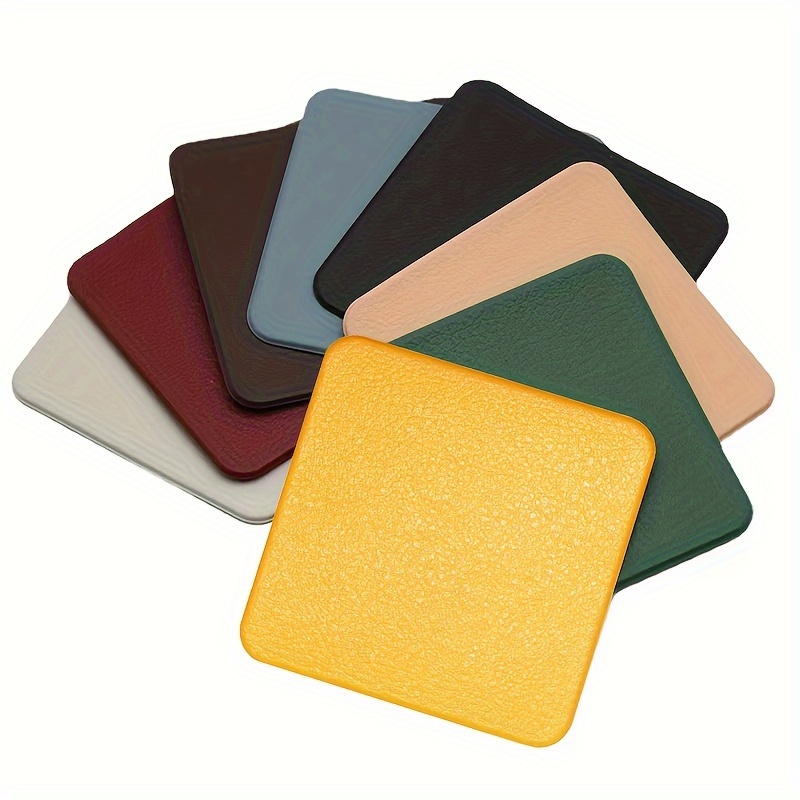 Coasters Faux Leather Square Coasters Waterproof Heat Stain Temu