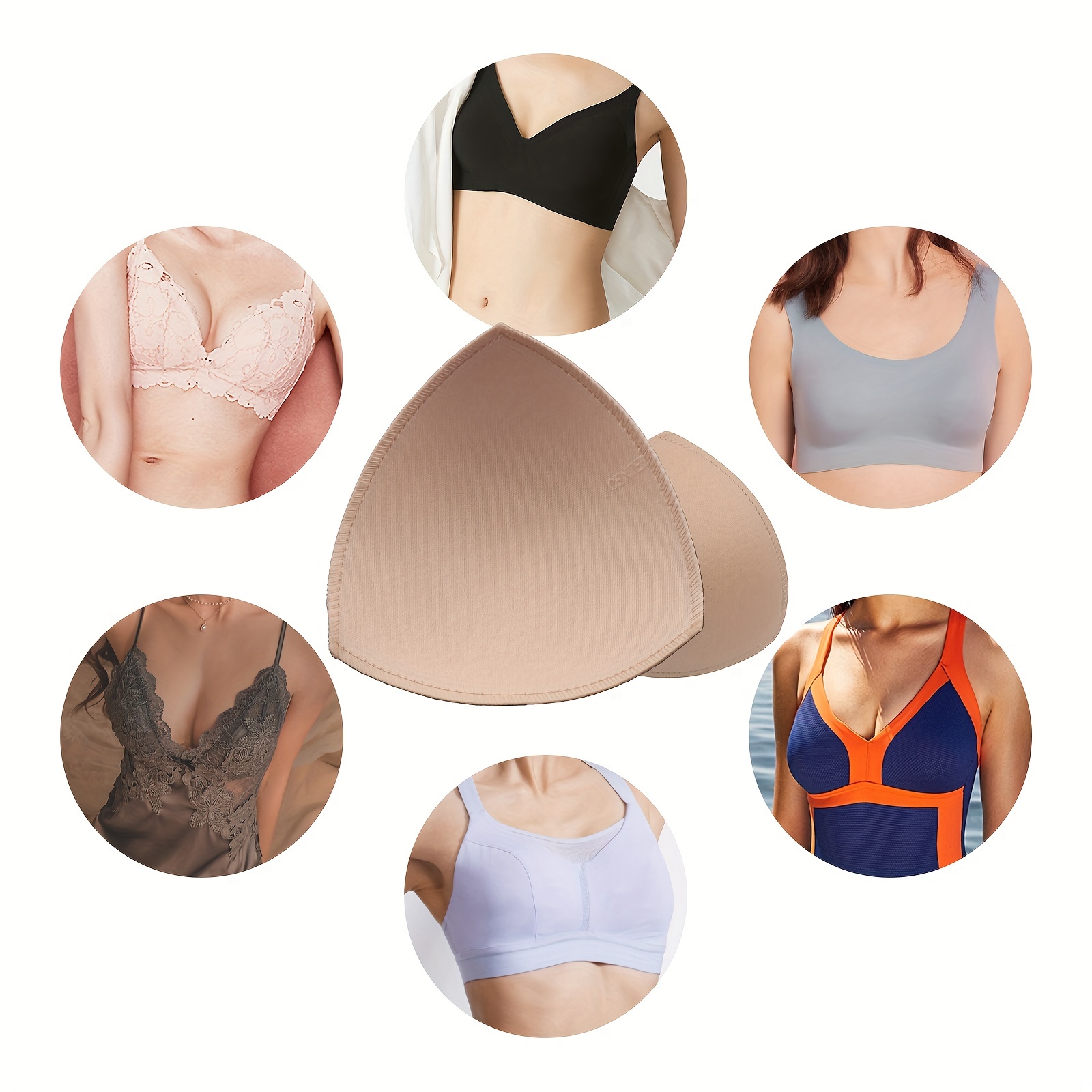 1 Pair, Quality Bra Pads, Comfortable Breathable Bra Padding Inserts for  Bikini, Dresses Swimwear, Sports Bras, Removable or Sew in Bra Pads 