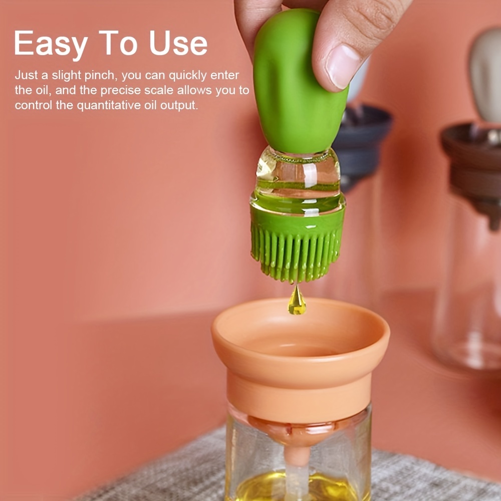 Oil Dispenser With Brush Glass Olive Oil Dispenser For - Temu