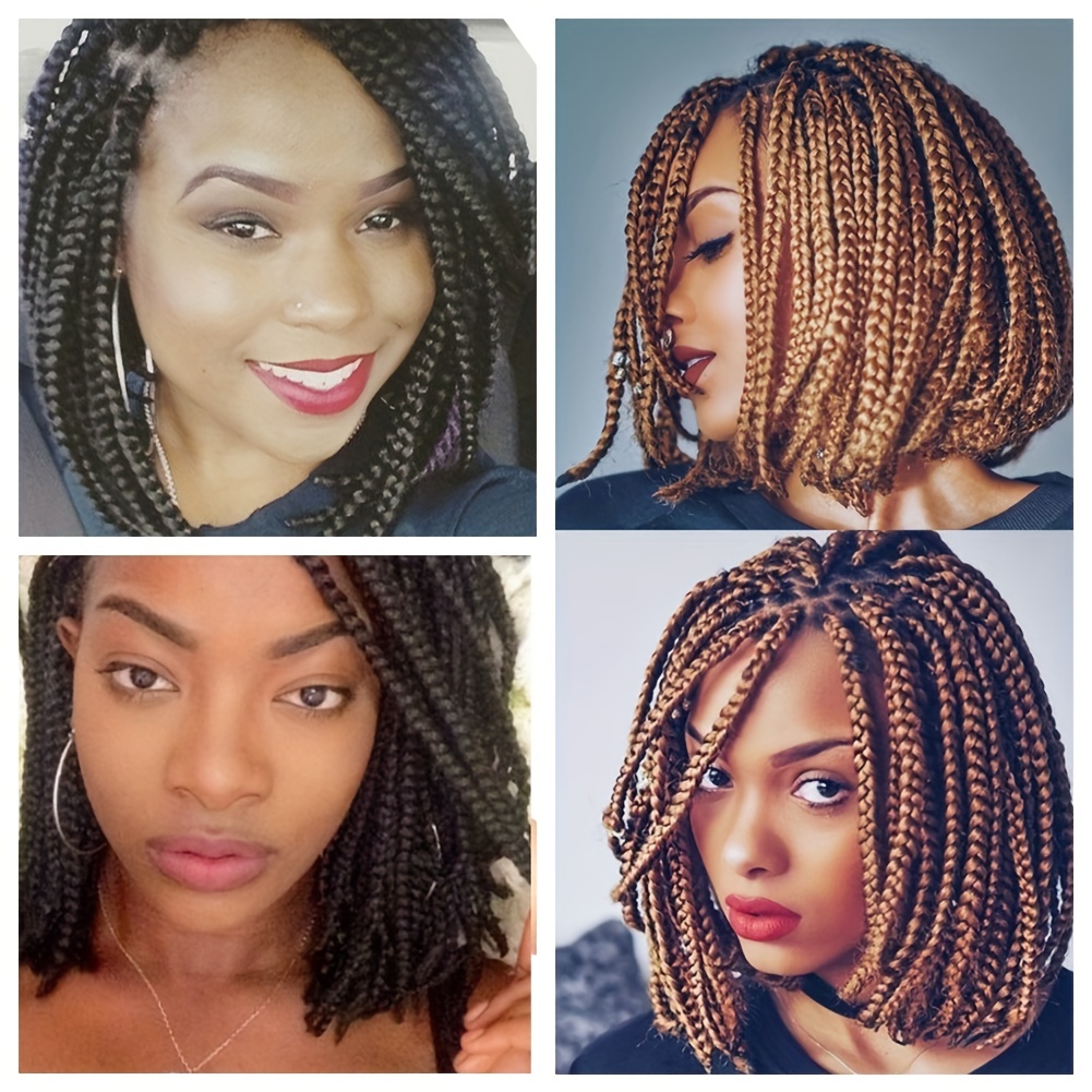 Cute Short Box Braids Crochet Hair Extensions Women - Temu Canada