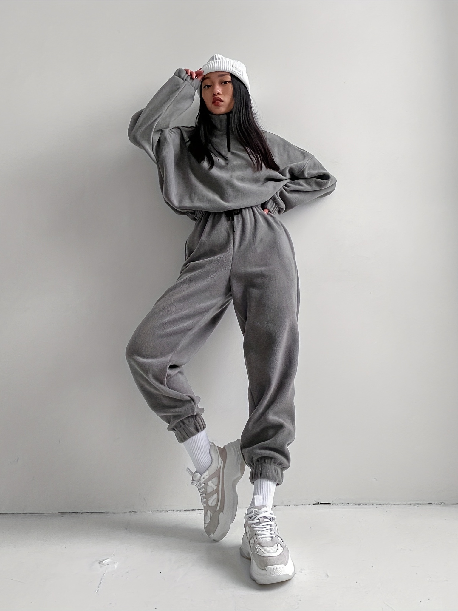 Deportivo Outfit Con Jogger Gris Mujer - Temu