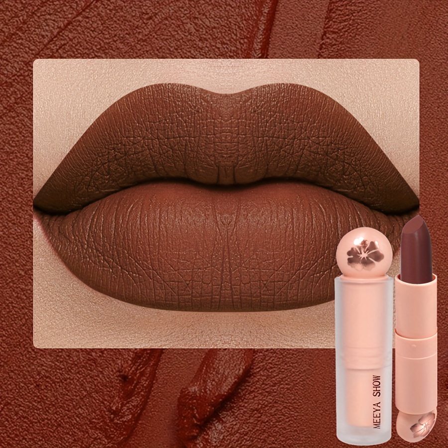 

Earth Brown Matte Lipstick Soft Misty Creamy Texture Long Lasting Waterproof Non Stick Cup Daily Makeup Valentine's Day Gifts