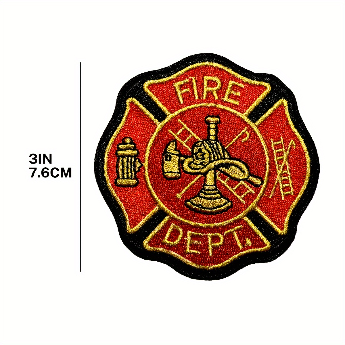 fire department shield cross embroidered patch