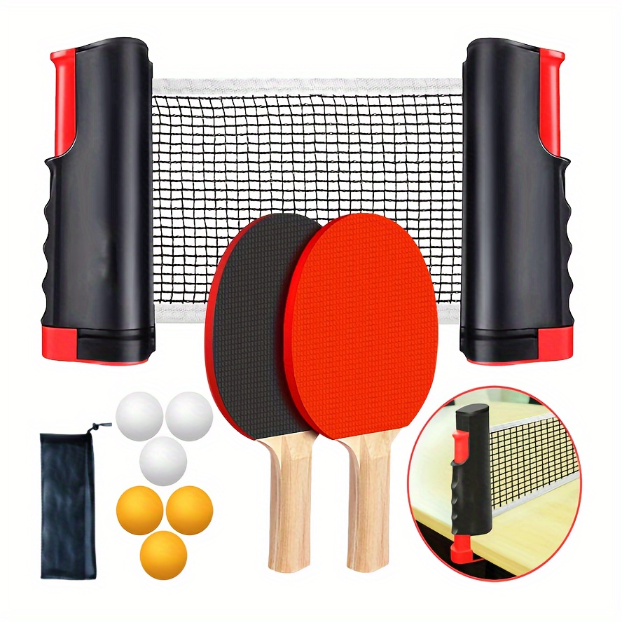 1set Pong Paddle Set Portable Table Tennis Set With Retractable Net Rackets  Balls And Storage Bag For Indoor Outdoor Games - Sports & Outdoors - Temu  Canada