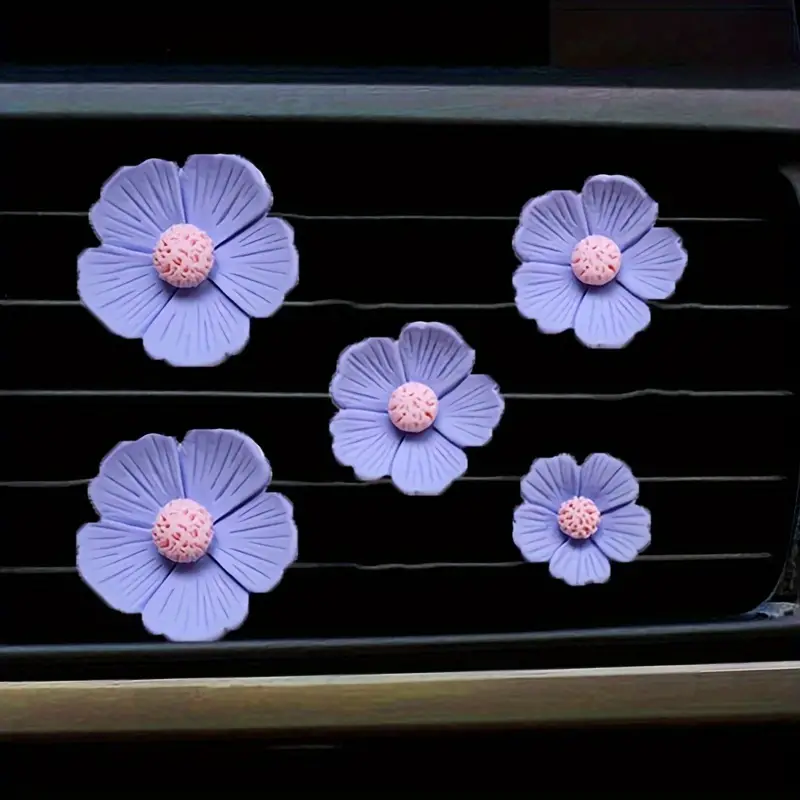 5 Stück Harz Fünf-Petal-Blumen-Design Auto Luftauslass