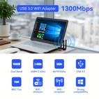wireless adapter for desktop pc network adapter wireless usb wifi adapter for pc 1300mbps super usb 3 0 dual 5dbi high gain wifi antenna 5 8g 2 4g dual band wifi adapter for desktop pc laptop windows vista xp 7 8 10 11 linux mac os 10 9 10 15