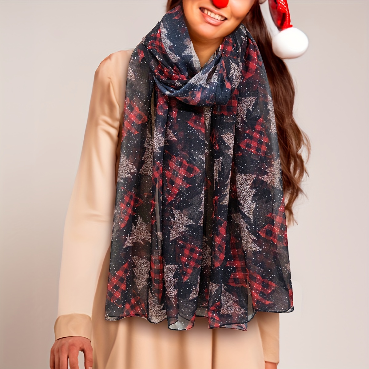 EHTMSAK Teacher Scarves for Women Solid Soft Tassel Christmas Warm