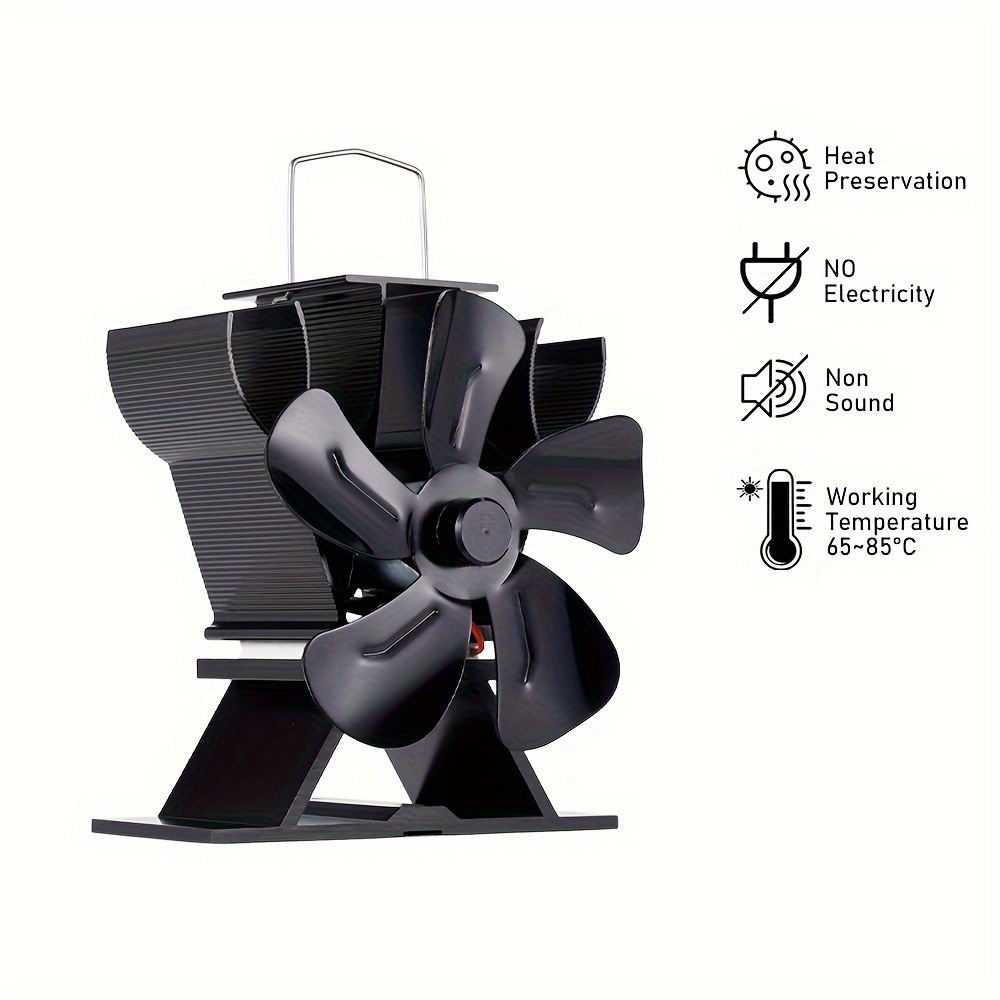 1pc heat powered stove fan, Energy-Efficient 4-Blade Fireplace Fan for Home  Comfort and Energy Savings